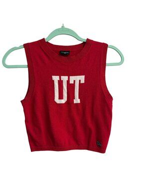 Hype & Vice UT Red Knit Cropped Tank Top Womens Size S